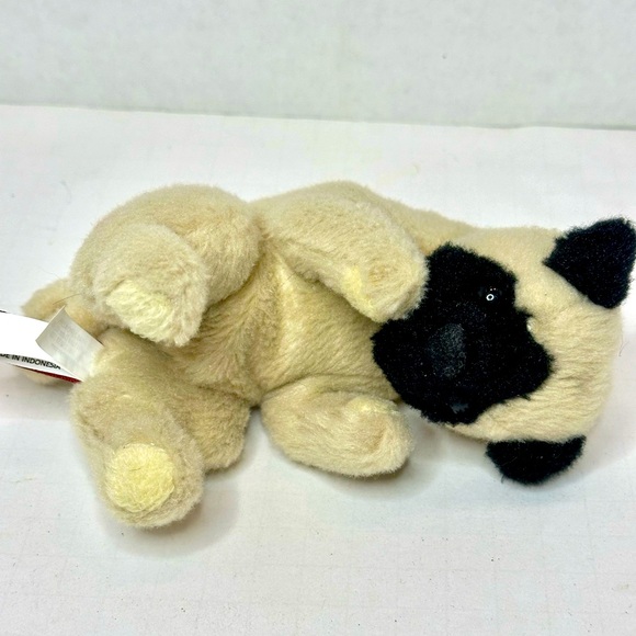 Realistic Douglas Cuddle Pug Plush Stuffed Animal 6 inches Tan Black Curly Tail - Picture 1 of 4